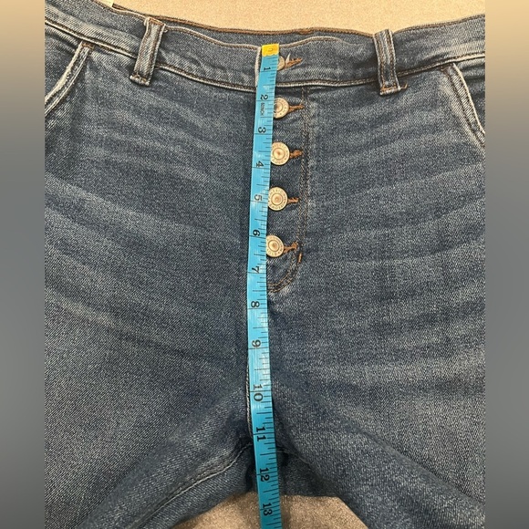 [US10L]American Eagle Stretch Mom Jeans Button Fly Classic Blue Denim Jeans - Picture 5 of 10